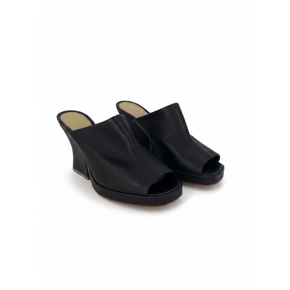 Bottega Veneta Stack Stretch Nappa Leather Platform Mules Brown Size 36.5